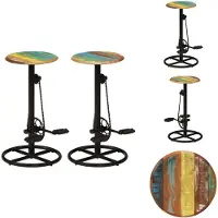 vidaXL Tabouret de bar 2 pcs. en bois massif - Tabouret de bar