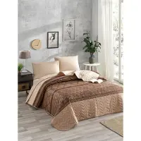 L'essentiel Maison , Begonvilla- EPJ6753, Marron, Couettes, 270 gr/m², 65 % coton / 35 % polyester (housse) /