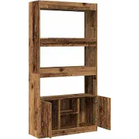 vidaXL Buffet haut vieux bois 92x33x180 cm bois d'ingénierie