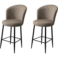 Skye Decor , Alte - Cappuccino, Noir, Ensemble de tabourets de bar (2 pièces), 100 % MÉTAL, Cappuccino, 46 x 40 x 102 cm