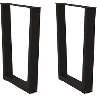 vidaXL Pieds de table de salle à manger en V 2 pièces noir 60x(72-73,3) cm acier