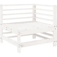 The Living Store Canapé d'angle de jardin blanc pin massif