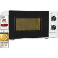 Exquisit Micro-ondes 20 L, 700 watts, plateau tournant de 24,5 cm, 5 niveaux de puissance, minuterie, fonction décongélation, 2 boutons rotatifs, MW950-070 blanc