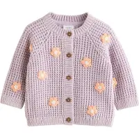 Next Cardigan lilas / orange pastel / blanc