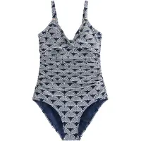 Next Maillot de bain modelant bleu marine / blanc