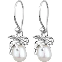 Elli Boucles d'oreilles 'Engel' argent / blanc