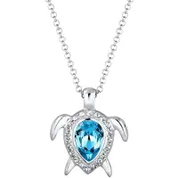 Elli Collana di Cristallo Tartaruga, (Argent sterling 925)