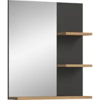 Ebuy24 Canu miroir de salle de bain chêneReproduction, gris.