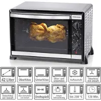 Rommelsbacher BG 1805/E BG 1805/E Minibackofen 1800 W schwarz/silber