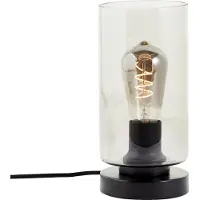 Brilliant Lampe de table Mesmer noir avec verre fumé