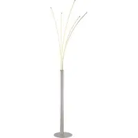 Globo Lighting Lampadaire LED, métal, nickel, variateur tactile,