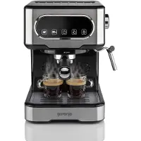 Gorenje ESCM15DBK, Machine à café automatique, Noir, Argent