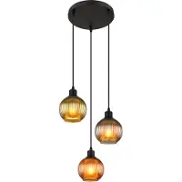 Globo Lighting Lampe à suspendre métal noir mat, 3x E27