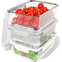 Classbach Boîtes de conservation en verre avec couvercle | Lot de 3 | pour micro-ondes lave-vaisselle congélateur four | Meal Prep Boxes verre | C-FHD 4020 G