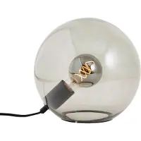 Brilliant Lampe de table sphère Belado noir avec verre fumé