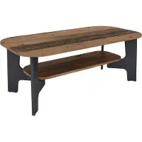 ByLiving Table basse JONNY de / Mélaminé Old Wood, mélaminé anthracite / L 110, H 42,5, P 55 cm / avec tablette