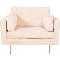 Venture Home Boom Fauteuil en velours, Beige clair.