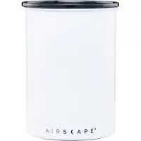 Airscape Récipient à arômes en acier inoxydable moyen, boîte à café, boîte de conservation, acier inoxydable, blanc mat, AS2007