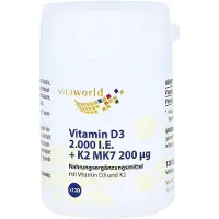 Vitaworld Vitamine D3 2.000 U.I. + K2 MK7 200 µg comprimés, 120 comprimés