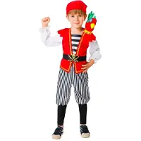MOM Caribbean Pirate Costume Rouge 3-4 Years Enfants