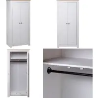 vidaXL Armoire blanche 80×50×171,5 cm Pin massif série Panama - Armoire - Armoires - Armoires