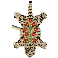 Doing Goods Tapis tigre blanc fleuri L