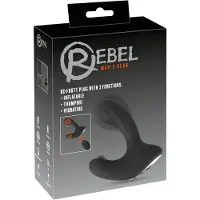 Rebel RC - plug anal vibrant gonflable sans fil rechargeable - noir