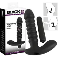 Black Velvets - vibromasseur rainuré moyen - silicone noir