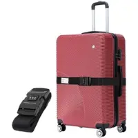 VERTICAL STUDIO "Malmö" 24" Valise rouge vin avec sangle de bagage GRATUITE