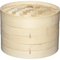 Kitchencraft Medium Two Tier Bamboo Steamer Beige