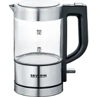 Severin WK 3472 - Bouilloire - électrique - cruche en verre - 0.5l - argent/noir