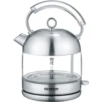 Severin WK 3459 Bouilloire en verre rétro WK 3459, Acier inoxydable