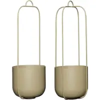 Hubsch Lot de 2 pots de fleurs suspendus Lotus