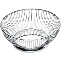 Alessi - Corbeille fruits en fil m tallique, centre de table, en acier inoxydable 18/10 poli, 24 cm, argent