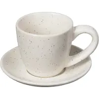 Broste Copenhagen Tasse à espresso "Nordic Vanilla" de avec soucoupe – Ø9 x H5 cm