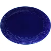 Lyngby Porcelæn Rhombe Color Oval Serving 35x26.5 Cm Dish Bleu
