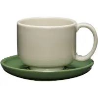 Hubsch Amare tasse et soucoupe sable/vert set de 4 pièces