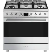 Smeg C9gmx2 90 Cm Natural Gas Kitchen With Oven 6 Burners Argenté