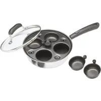 Kitchencraft , appareil à œufs pochés, poêle à œufs pochés en acier au carbone, pour 4 œufs, couleur argent, dimensions : 12 x 17 x 22 cm