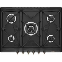 Smeg Table de cuisson à gaz encastrable Coloniale SRV876AOGH Anthracite 5 brûleurs