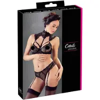Cottelli collection - ensemble soutien-gorge dentelle col (noir) - 80B/M