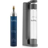Bubliq carboniseur de boissons gris mat avec cylindre à gaz, Gazéificateur d’eau, Gris
