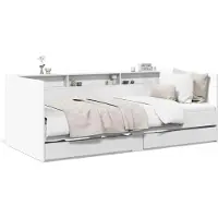 vidaXL Lit de jour avec tiroirs sans matelas blanc 90x200 cm