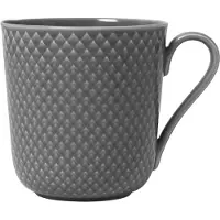 Lyngby Porcelæn Rhombe Earth Mug With Handle-39 Cl-slate Mug Gris
