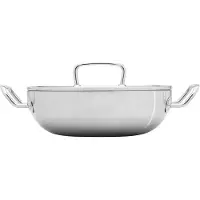 Heirol 26 cm Triply Frying Pan, 3.4 L, Poêle + casserole, Argent