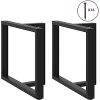 vidaXL Pieds de table de salle à manger en T 2 pcs. noir 90x35x(72-73) cm acier