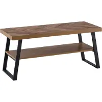 FineBuy Table basse 100x40x41 cm Table de salon marron avec motif à chevrons Table de salon rectangulaire Table de salon moderne avec étagère Table basse