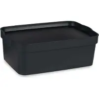 Kipit Boîte de rangement avec couvercle Anthracite plastique 6 L 21 x 11 x 32 cm (12 pièces)