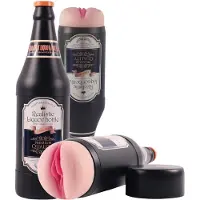 Lonely - vagin artificiel réaliste dans une bouteille de bière (naturel-noir)
