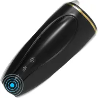 Sex HD Hawk - masturbateur vibrant et aspirant rechargeable - noir et blanc